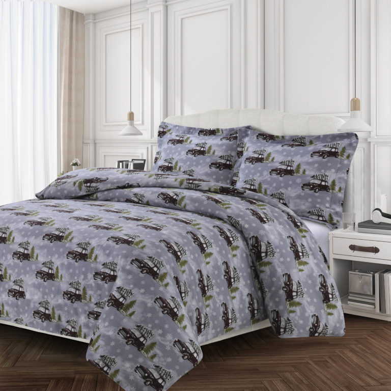 Flannel Duvet WINTER OUTING GREY - Copy